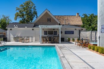 Large shimmering pool